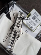 Gucci G-Timeless 29mm Silver Stainless Steel Burgundy Dial Swiss Quartz Ladies Watch – YA1265069
