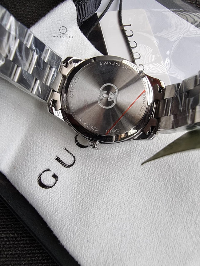 Gucci G-Timeless 29mm Silver Stainless Steel Burgundy Dial Swiss Quartz Ladies Watch – YA1265069 Main Image