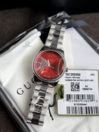 Gucci G-Timeless 29mm Silver Stainless Steel Burgundy Dial Swiss Quartz Ladies Watch – YA1265069
