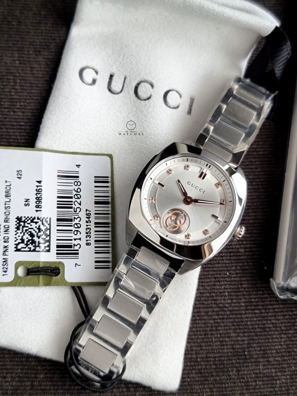 Gucci Interlocking 29mm Silver Stainless Steel Silver Diamond Dial Swiss Quartz Women's Watch – YA142510