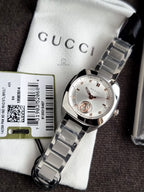 Gucci Interlocking 29mm Silver Stainless Steel Silver Diamond Dial Swiss Quartz Women's Watch – YA142510