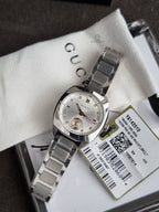 Gucci Interlocking 29mm Silver Stainless Steel Silver Diamond Dial Swiss Quartz Women's Watch – YA142510