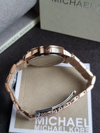 Michael Kors Melissa Pavé 35mm Rose Gold Stainless Steel Chronograph Women's Watch – MKO1081