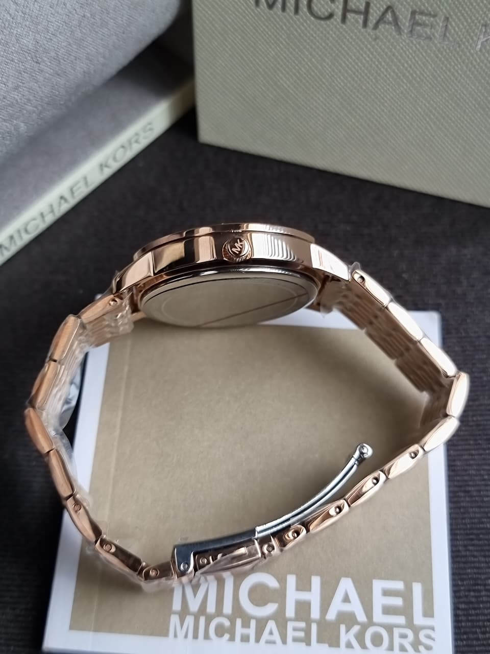 Michael Kors Melissa Pavé 35mm Rose Gold Stainless Steel Chronograph Women's Watch – MKO1081