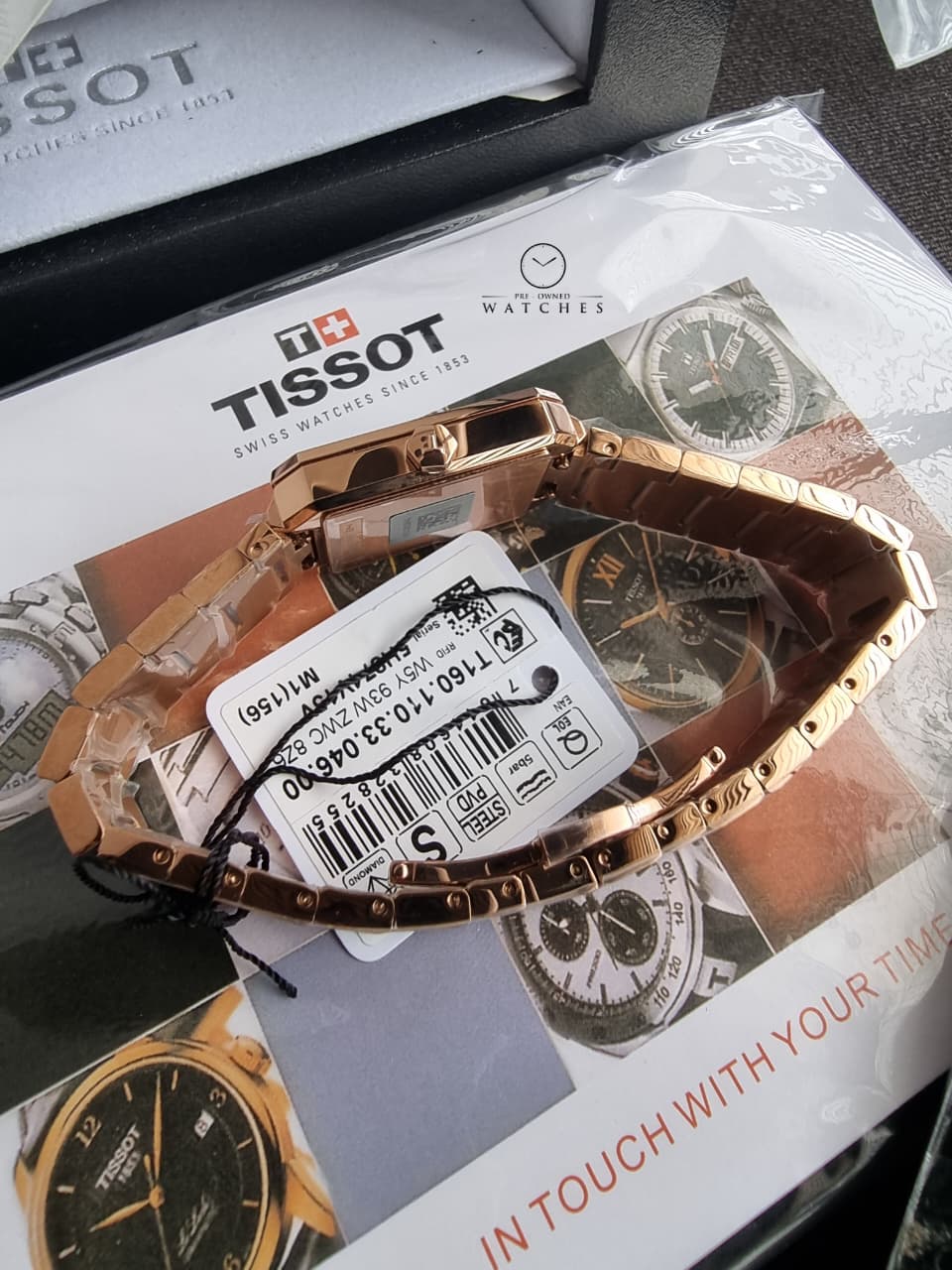 Tissot  SRV 30mm Blue Diamond Dial Rose Gold PVD Steel Women's Watch T160.110.33.046.00