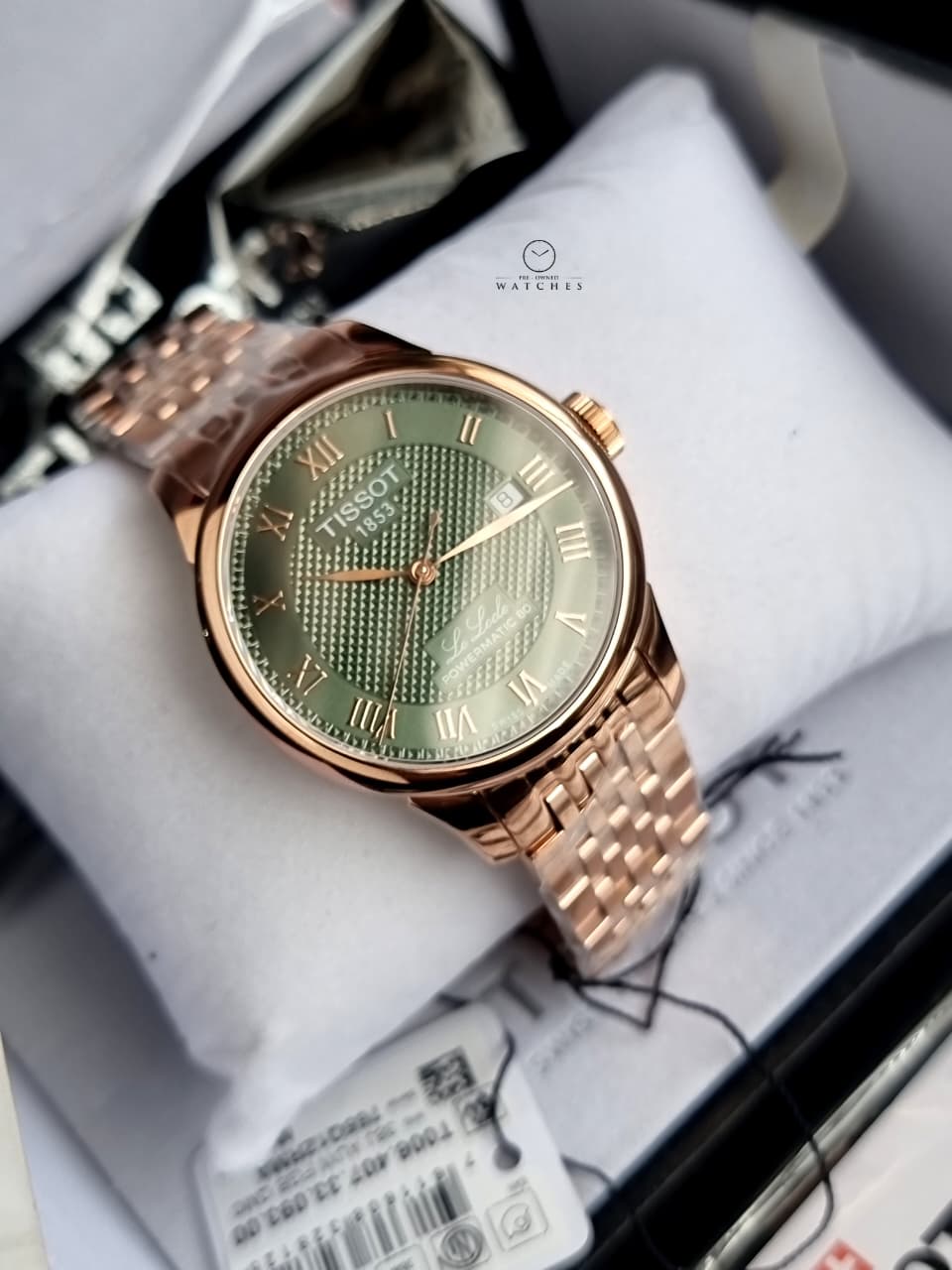 Tissot Le Locle 39.3mm Green Dial Rose Gold PVD Stainless Steel Swiss Automatic Men's Watch – T006.407.33.093.00