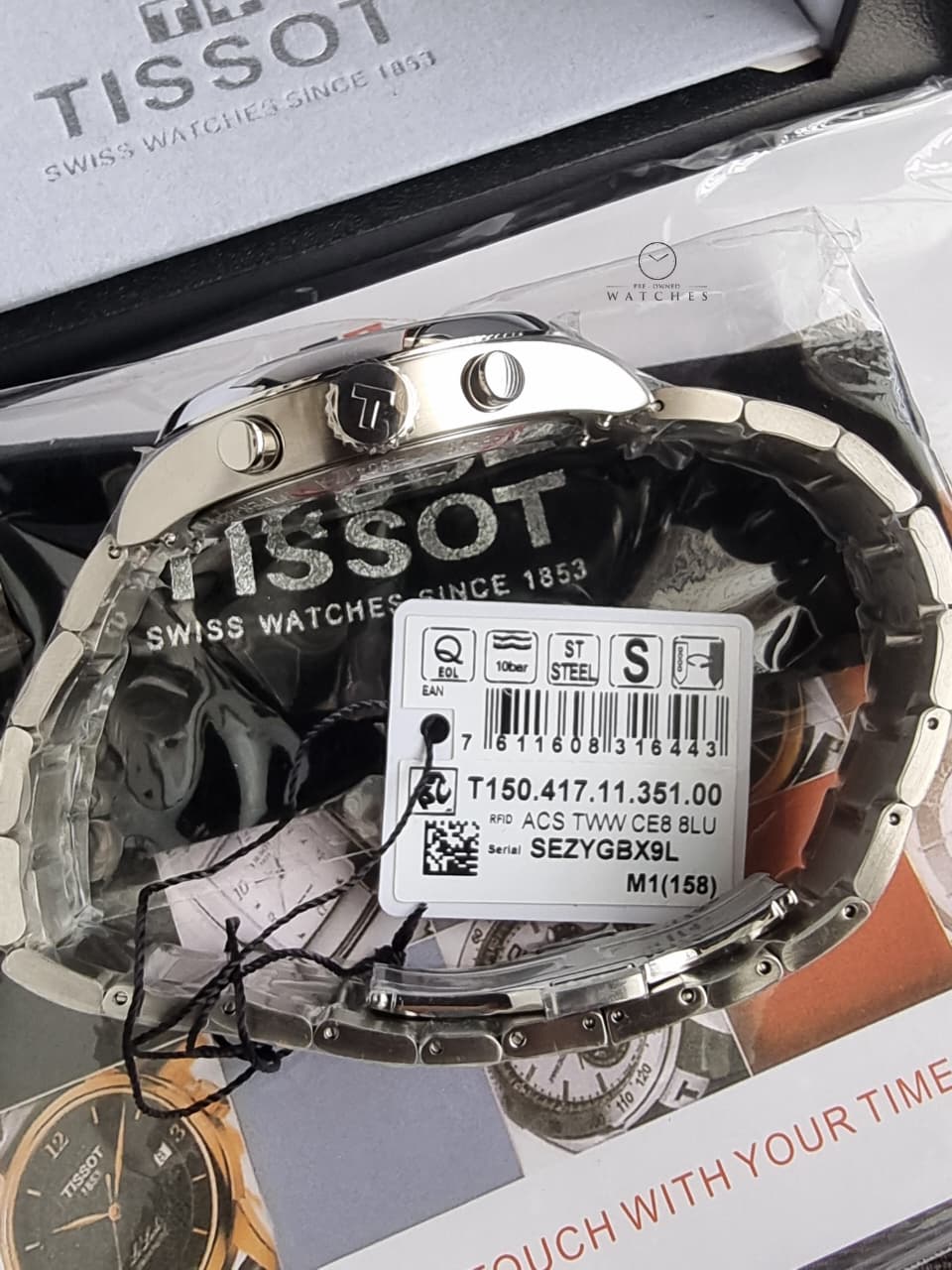 Tissot PR 100 40mm Ice Blue Dial Silver Stainless Steel Swiss Quartz Chronograph Men's Watch – T150.417.11.351.00