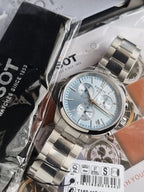 Tissot PR 100 40mm Ice Blue Dial Silver Stainless Steel Swiss Quartz Chronograph Men's Watch – T150.417.11.351.00