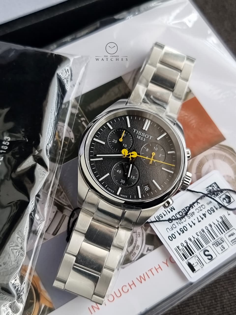Tissot PR 100 Tour de France 40mm Black Dial Silver Stainless Steel Swiss Quartz Chronograph Men's Watch – T150.417.11.051.00