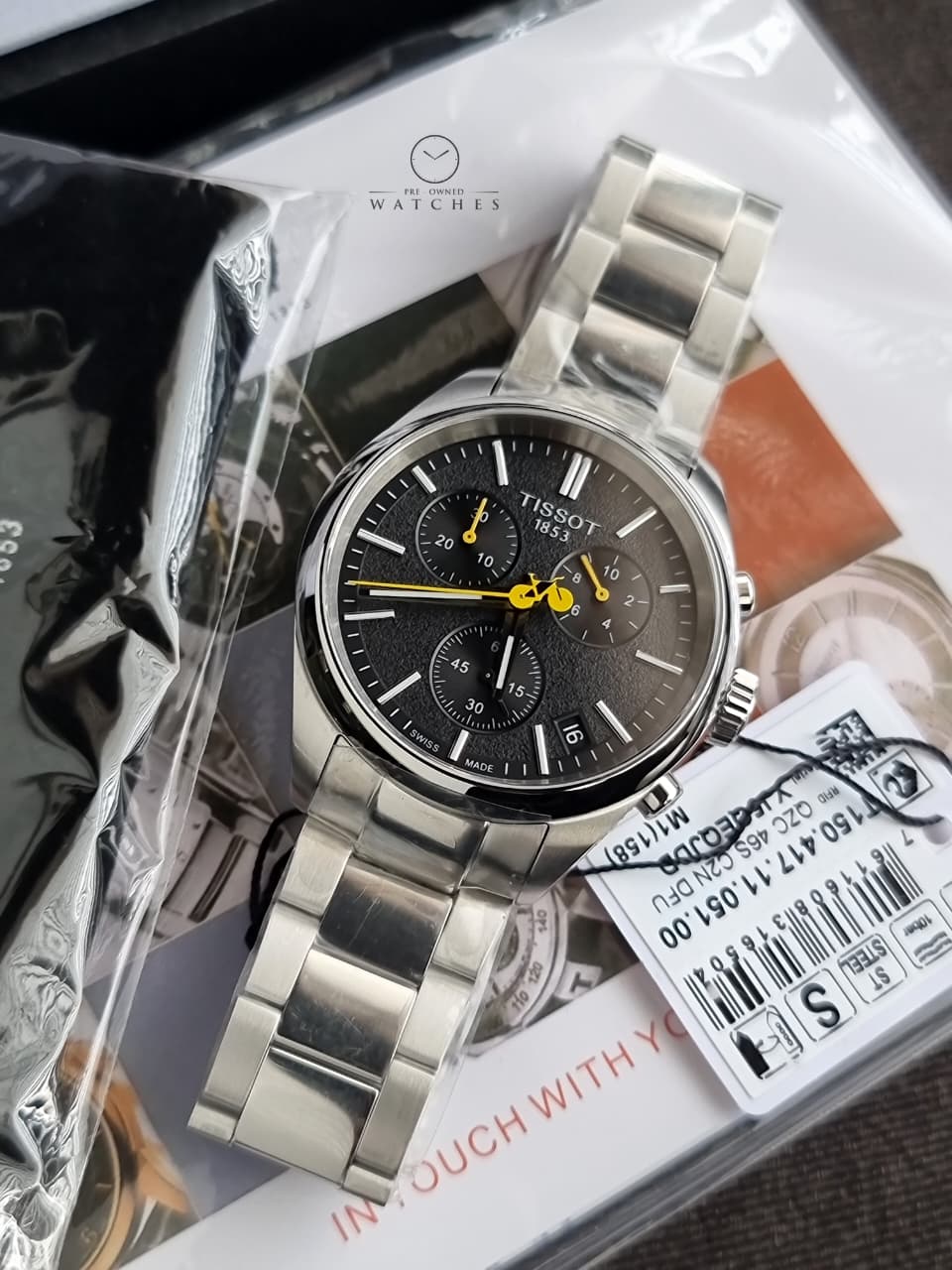 Tissot PR 100 Tour de France 40mm Black Dial Silver Stainless Steel Swiss Quartz Chronograph Men's Watch – T150.417.11.051.00