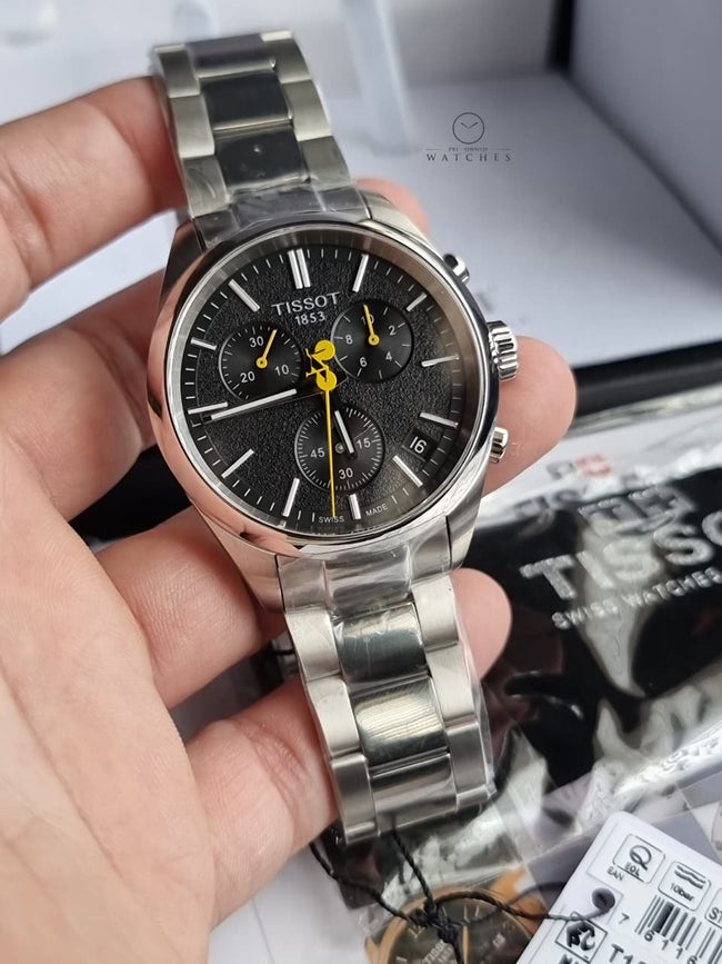 Tissot PR 100 Tour de France 40mm Black Dial Silver Stainless Steel Swiss Quartz Chronograph Men's Watch – T150.417.11.051.00 Main Image