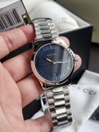 Gucci Men’s Analog Quartz Stainless Steel Blue Dial 38mm Watch YA126440