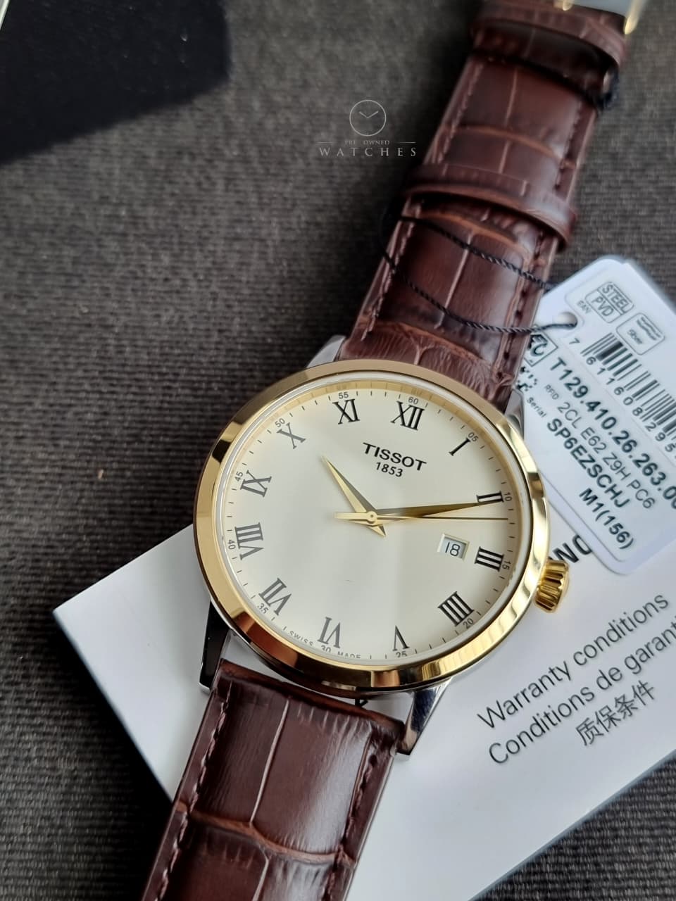 Tissot T-Classic 42mm Brown Dial Brown Leather Strap Swiss Quartz Men's Watch – T129.410.26.263.00