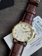 Tissot T-Classic 42mm Brown Dial Brown Leather Strap Swiss Quartz Men's Watch – T129.410.26.263.00