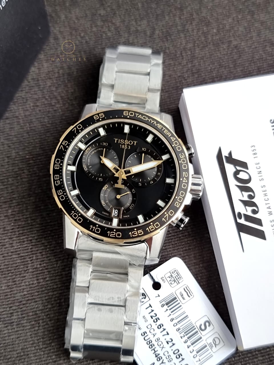 Tissot Supersport Chronograph 45.5mm Black Dial Two-Tone Stainless Steel Swiss Quartz Men's Watch – T125.617.21.051.00