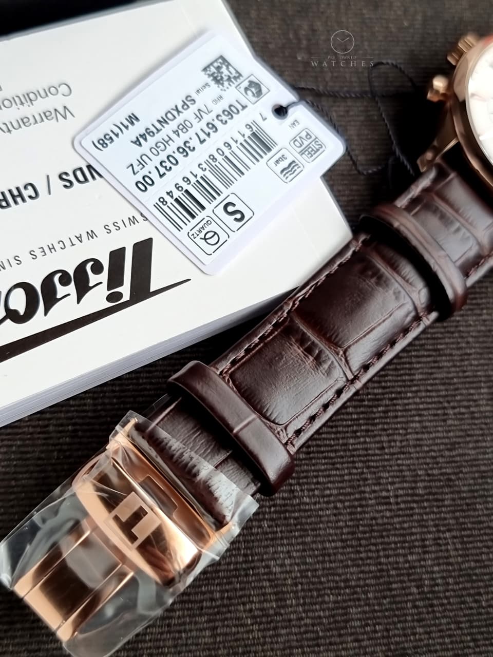 Tissot Tradition Chronograph 42mm Silver Dial Brown Leather Strap Swiss Quartz Men's Watch – T063.617.36.037.00