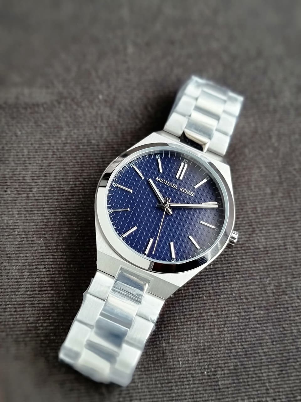 Michael Kors Lennox 43mm Blue Dial Silver Stainless Steel Men's Watch – MK9227