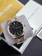 Michael Kors Lennox 43mm Black Dial Gold-Tone Stainless Steel Men's Watch – MK9226