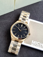 Michael Kors Lennox 43mm Black Dial Gold-Tone Stainless Steel Men's Watch – MK9226