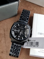 Emporio Armani Carlo 40mm Black Dial Black Stainless Steel Chronograph Men's Watch – AR11727
