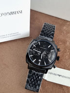 Emporio Armani Carlo 40mm Black Dial Black Stainless Steel Chronograph Men's Watch – AR11727