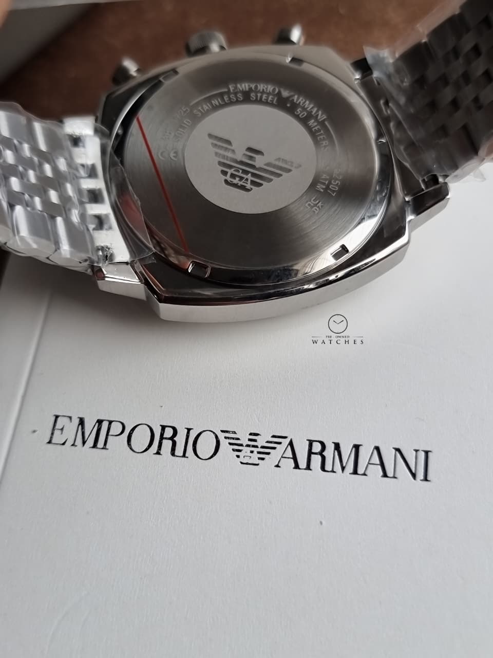 Emporio Armani Carlo 40mm Silver Dial Silver Stainless Steel Chronograph Men's Watch – AR11725