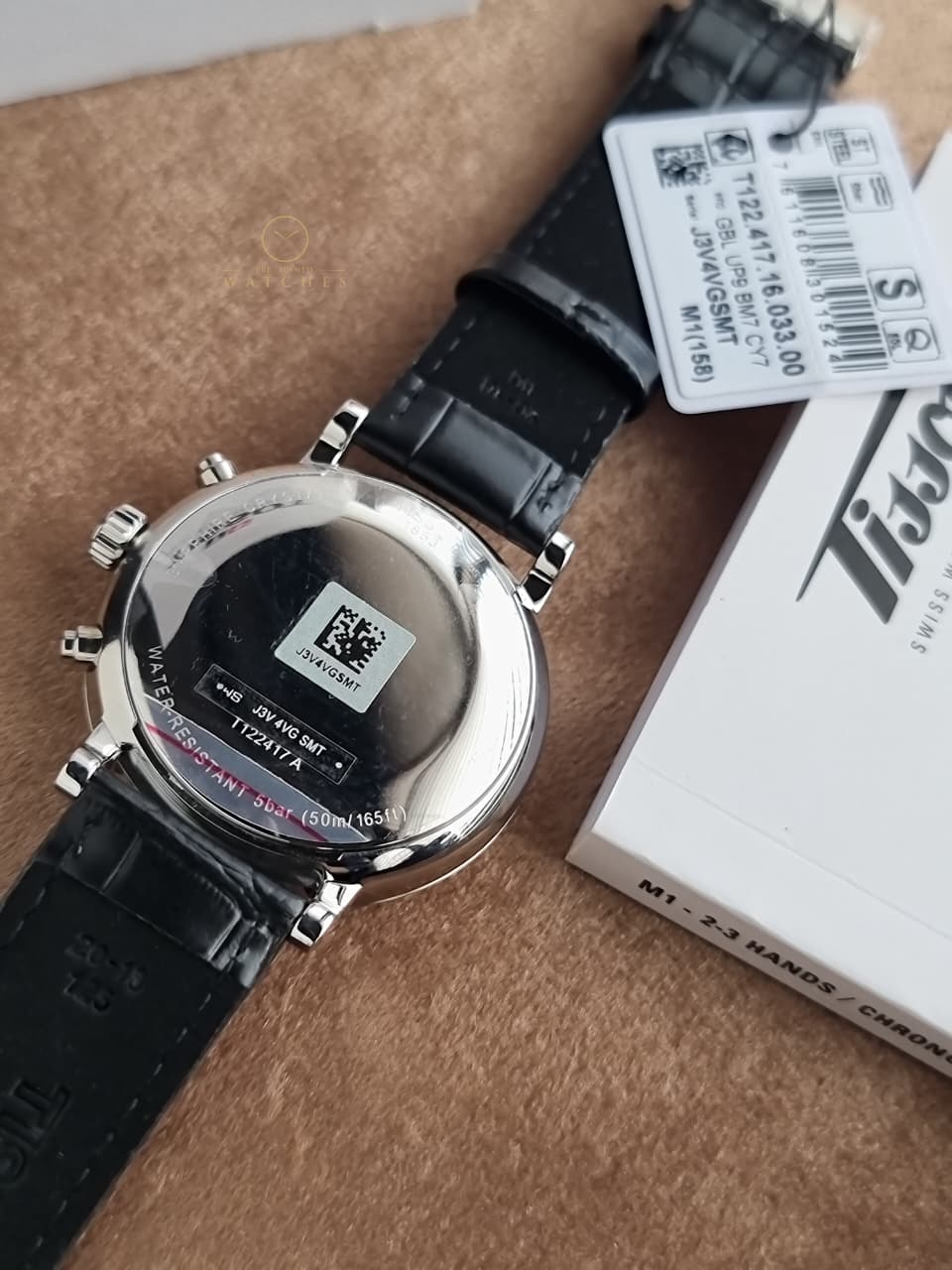 Tissot Carson Premium Chronograph 41mm Silver Dial Black Leather Strap Swiss Quartz Men's Watch – T122.417.16.033.00