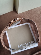 Michael Kors Mini Portia Pavé 36mm Rose Gold-Tone Stainless Steel Women's Watch – MK4598