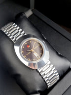Rado DiaStar Black Dial Silver Stainless Steel Quartz Watch for Men 36mm – Swiss Made