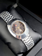 Rado DiaStar Black Dial Silver Stainless Steel Quartz Watch for Men 36mm – Swiss Made