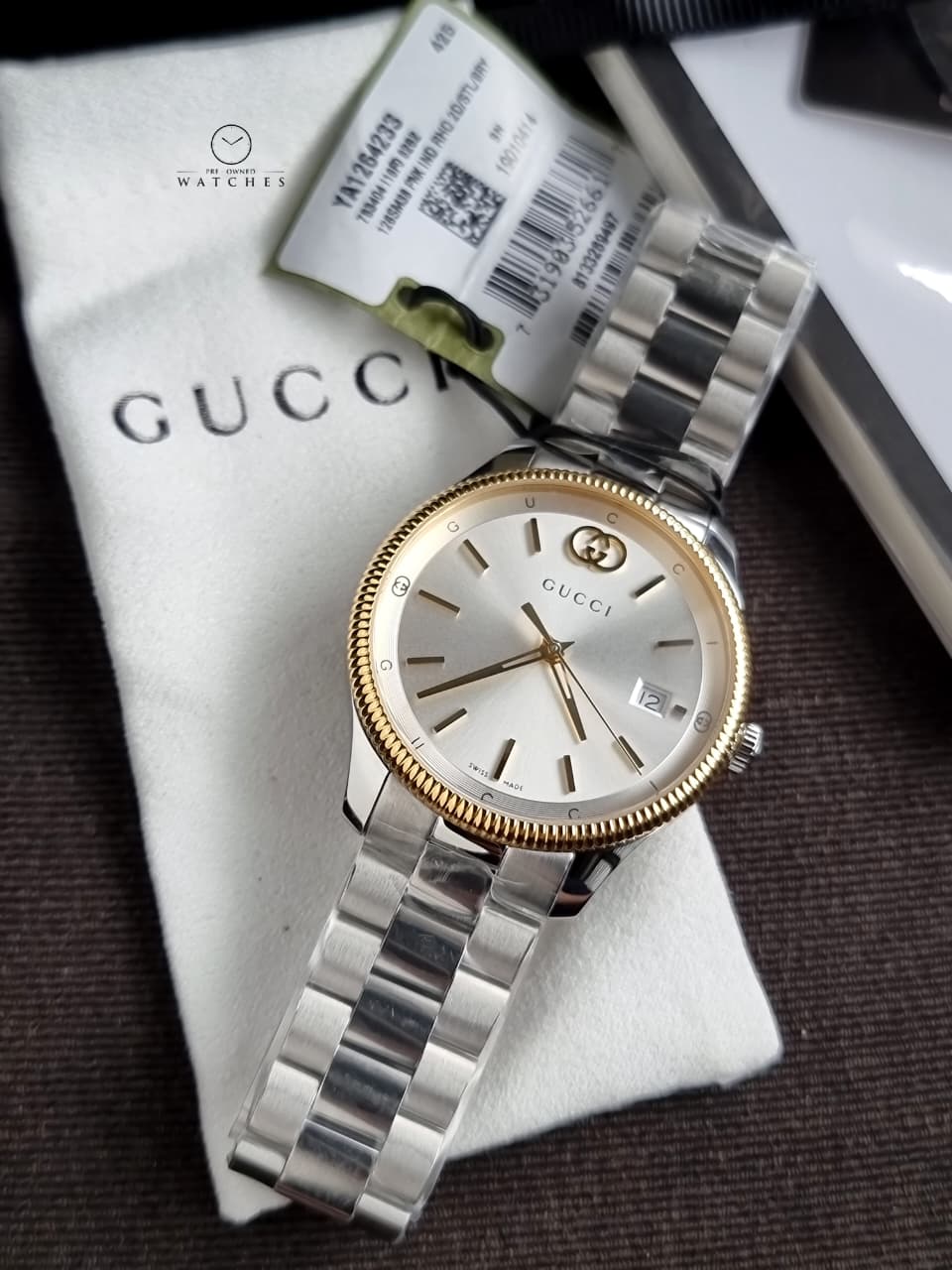 Gucci G-Timeless Silver Dial Two-Tone Stainless Steel Swiss Quartz Watch 38mm – YA1264233