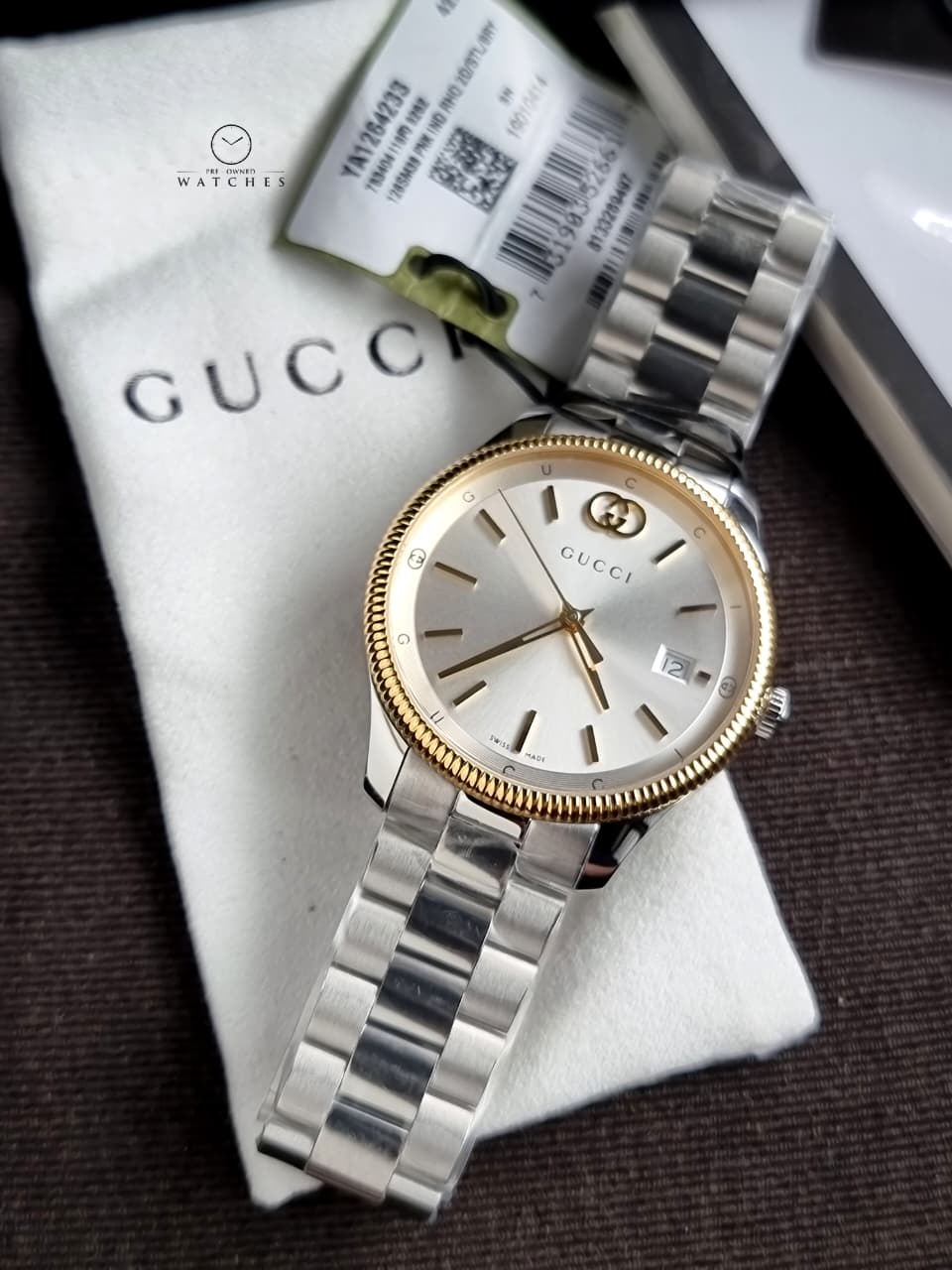 Gucci G-Timeless Silver Dial Two-Tone Stainless Steel Swiss Quartz Watch 38mm – YA1264233