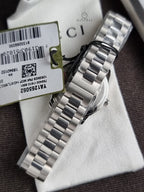 Gucci G-Timeless Pink Mother of Pearl Dial Diamond Silver Stainless Steel Swiss Quartz Watch for Ladies 29mm – YA1265062