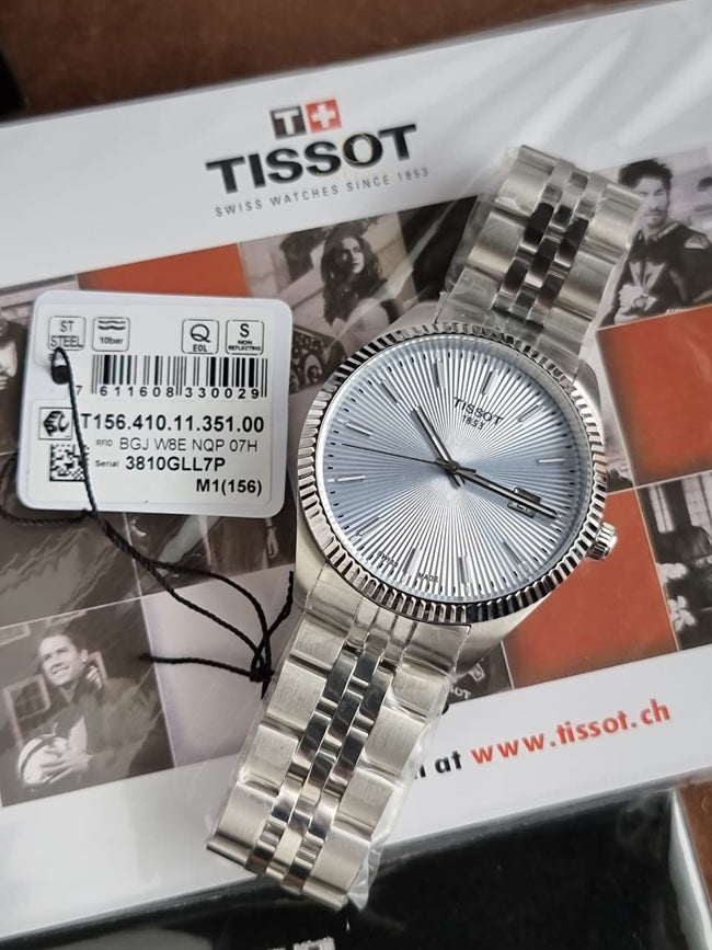 Tissot Ballade Ice Blue Dial Silver Stainless Steel Swiss Quartz Watch 40mm for Men – T156.410.11.351.00 Main Image