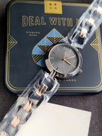 Fossil Kerrigan Gray Sunray Dial Two-Tone Gunmetal & Rose Gold Stainless Steel Quartz Watch for Ladies 32mm – BQ3947