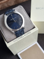 Michael Kors Slim Runway Blue Dial Blue Silicone Strap Quartz Watch 44mm for Men – MK8907