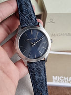 Michael Kors Slim Runway Blue Dial Blue Silicone Strap Quartz Watch 44mm for Men – MK8907
