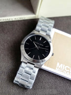 Michael Kors Slim Runway Gunmetal Dial Gunmetal Stainless Steel Quartz Watch 44mm for Men – MK8898
