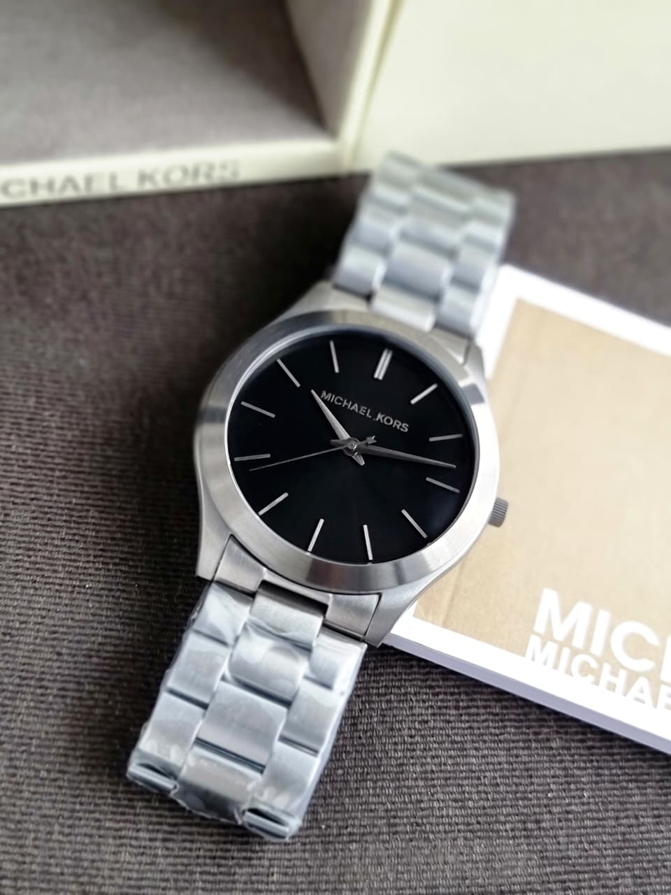 Michael Kors Slim Runway Gunmetal Dial Gunmetal Stainless Steel Quartz Watch 44mm for Men – MK8898