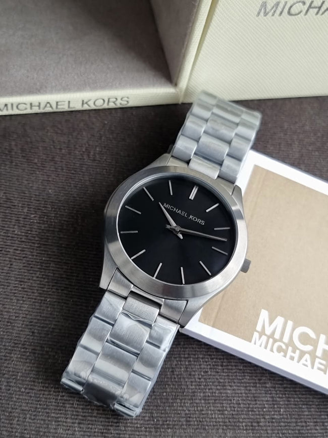 Michael Kors Slim Runway Gunmetal Dial Gunmetal Stainless Steel Quartz Watch 44mm for Men – MK8898 Hover Image