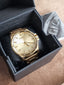 Diesel D-48 Gold Dial Gold-Tone Stainless Steel Quartz Watch 48mm for Men – DZ1912