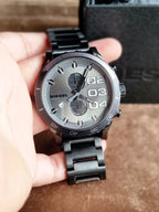 Diesel Double Down Chronograph Gunmetal Stainless Steel Quartz Watch 50mm for Men – DZ4314