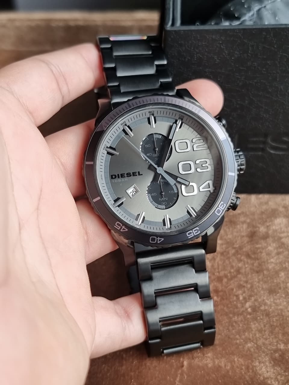 Diesel Double Down Chronograph Gunmetal Stainless Steel Quartz Watch 50mm for Men – DZ4314