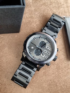 Diesel Double Down Chronograph Gunmetal Stainless Steel Quartz Watch 50mm for Men – DZ4314