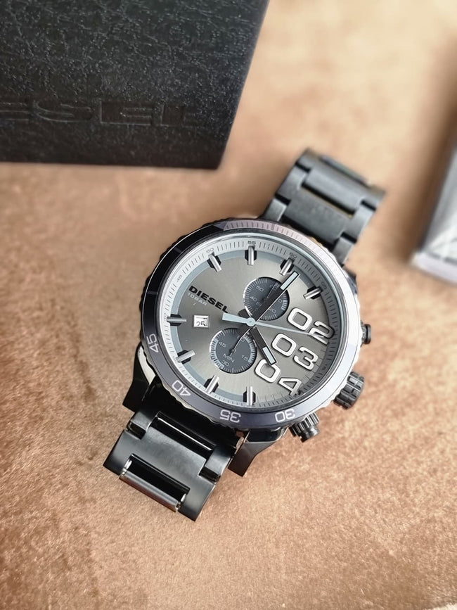 Diesel Double Down Chronograph Gunmetal Stainless Steel Quartz Watch 50mm for Men – DZ4314 Main Image