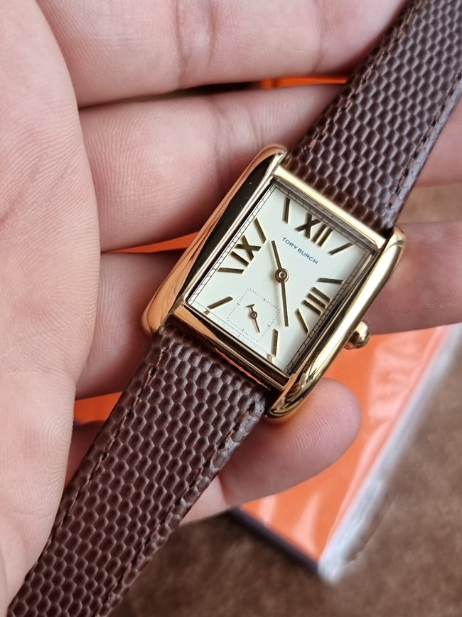 Tory Burch Women’s Quartz Three-tone Stainless Steel Cream Dial 25mm Watch TBW1078 Main Image