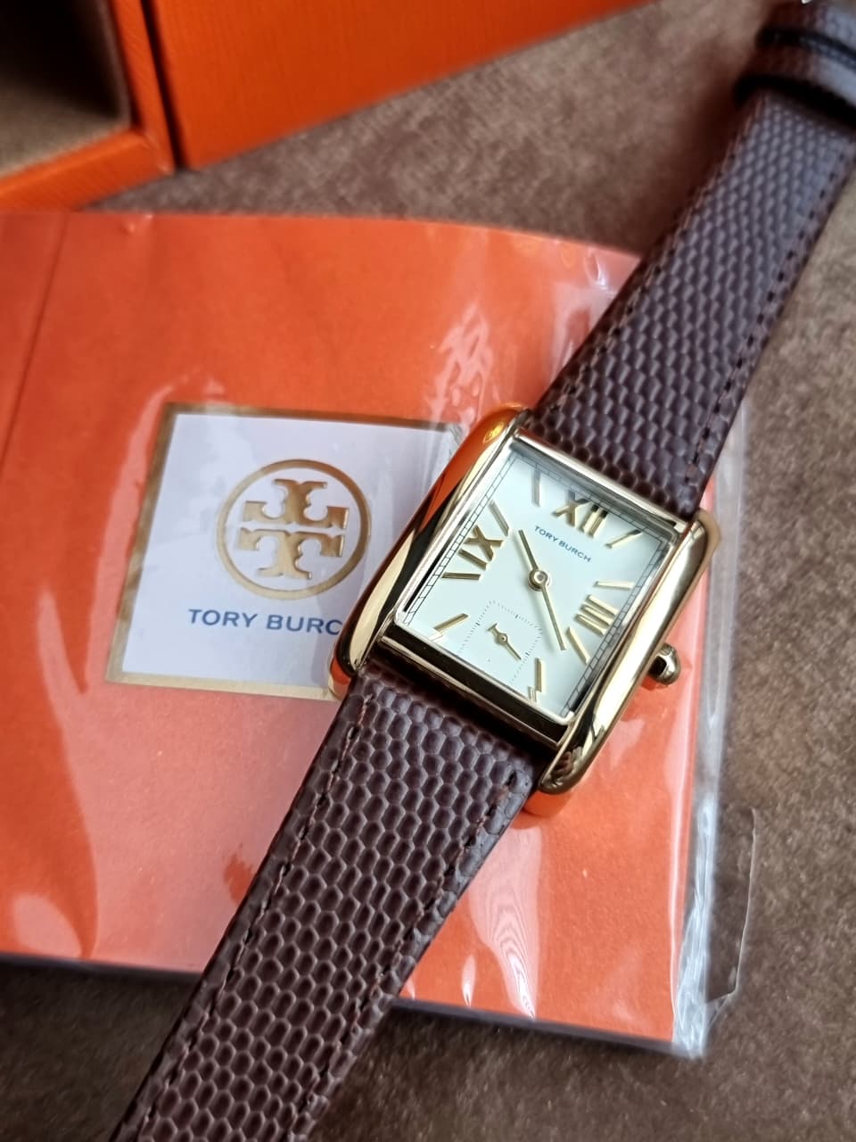 Tory Burch Women’s Quartz Three-tone Stainless Steel Cream Dial 25mm Watch TBW1078