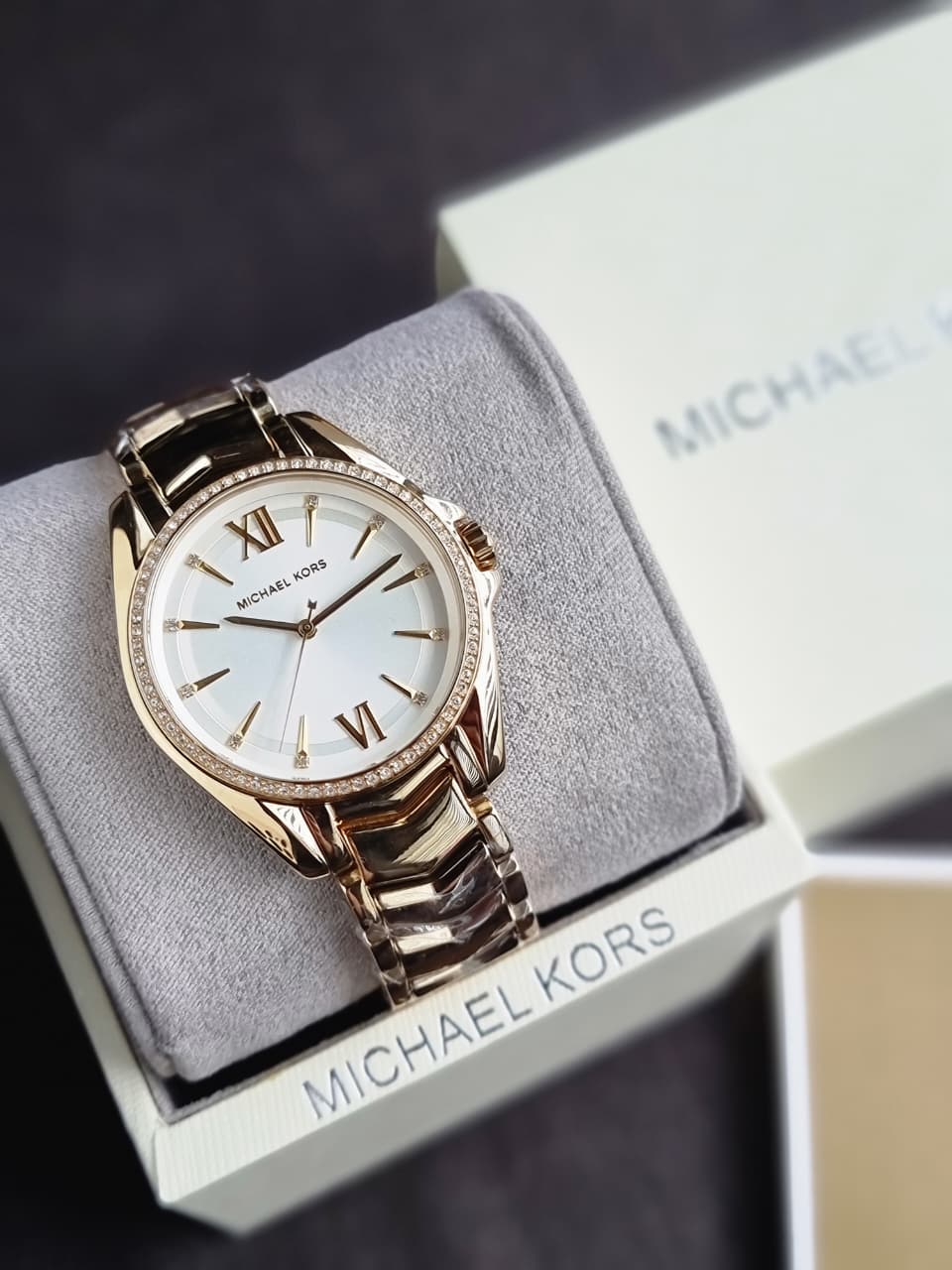 Michael Kors Women’s Quartz Stainless Steel White Dial 38mm Watch MK6693