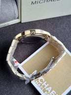 Michael Kors Tibby Gold-Tone Stainless Steel Gold Dial Multifunction Quartz Watch for Women – MK6927