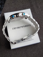 EMPORIO ARMANI Classic Black Dial Silver Stainless Steel Chronograph Watch For Gents - AR1853